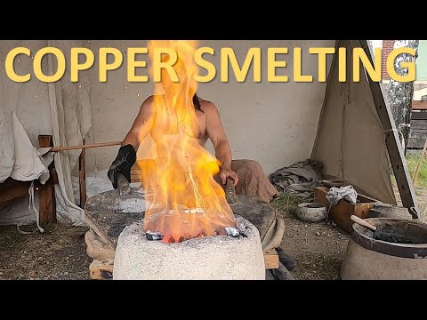 The ancient way of copper smelting, copper making.