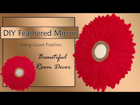 DIY How to make Feathered Mirror Wall Art in Tamil l l Feather Mirror Wall Decoration for Rooms l l