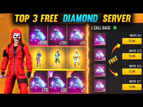 FREE FIRE BEST TOP 3 FREE DIAMOND SERVER | TOP 3 BEST SERVER IN FREE FIRE | FREE DIAMOND SERVER.