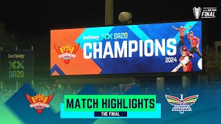 Sunrisers Eastern Cape v Durban's Super Giants | 2024 Final Highlights | Betway SA20