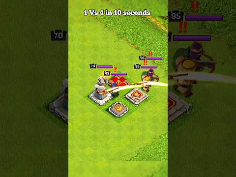 1 Vs 4 in 10 seconds ☠️ ll Clash of clans ll #shorts #clashofclans #coc