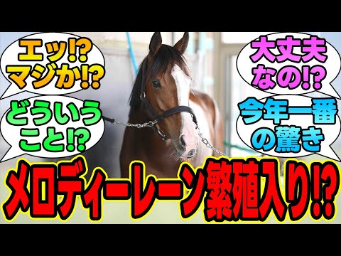 『メロディーレーン、引退後に繁殖入りを検討』に対する競馬民の反応集