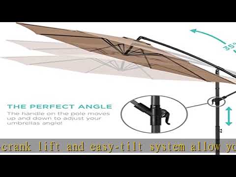 Best Choice Products 10ft Offset Hanging Market Patio Umbrella w/Easy Tilt Adjustment, Polyester Sh