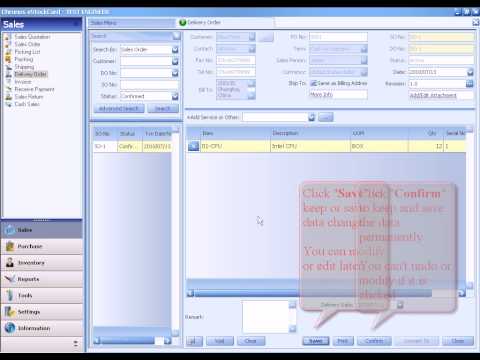 Chronos eStockCard Inventory Software - Create Delivery Order