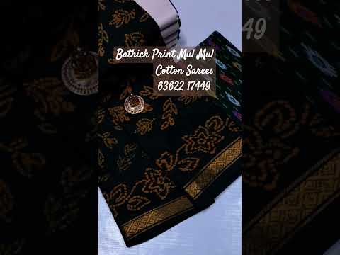 Bathick Print Mul Mul Cotton sarees # shorts # yt shorts # smkg online shopping