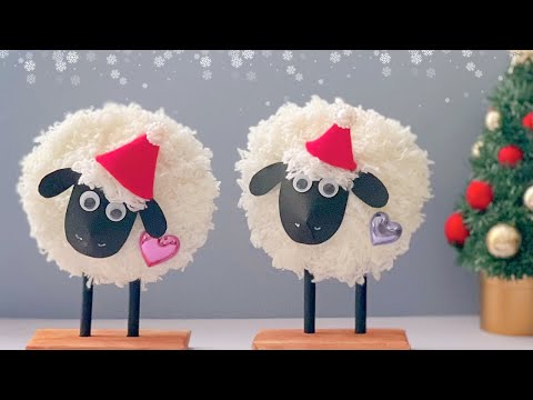 [Easy Christmas decoration] How to make a sheep Santa Claus with yarn