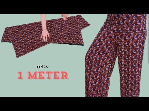 Very Easy Palazzo Pants Trouser Cutting and Stitching from Only 1 Meter for beginners