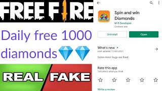 Spin and win Diamonds app real or fake | free diamonds | Garena free fire | Tech Lover DK