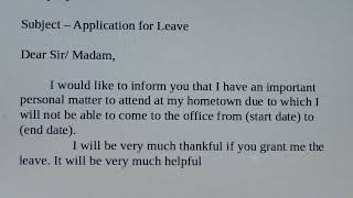 How to write leave letter application / How to write leave letter to manager /Vacation Leave Letter/