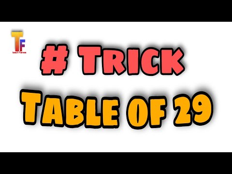 table of 29 #shorts #easymaths #mathstrick #table #multiplication