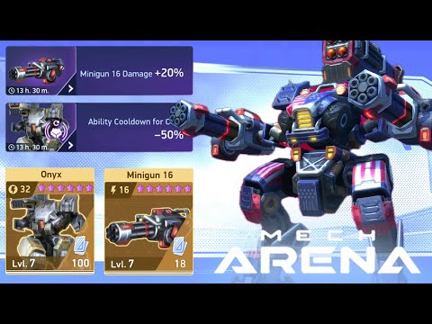 Supercharged Minigun 16 + Onyx! 🔥 Don’t Miss These Temporary Power Boosts! 💥 Mech Arena