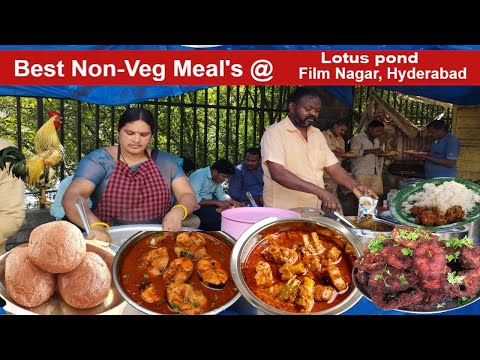 Cheapest Roadside Unlimited Meals | It's a Lunch Time in Hyderabad | Hard Working Lady Street Meals