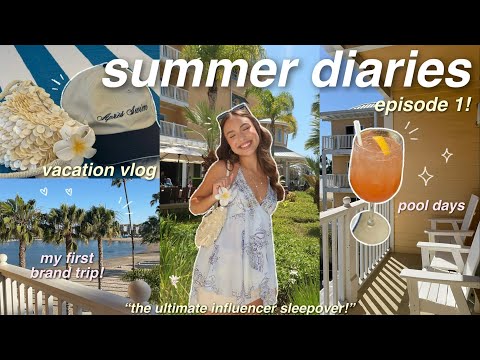 SUMMER DIARIES EP. 1 🌺 my first brand trip! vacation vlog, pool days, yoga, movie nights, etc 🏝️✨