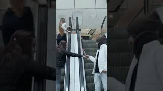 purpose prank 🥰🥰 on boy with two girl's #shorts #escalatorprank #prankinindia #funny #shortsfeed