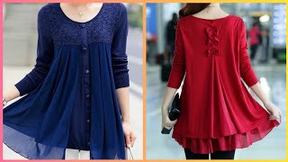 Top 40+ fashion designer chiffon tunic top shirts and blouses business women ideas 2021_22