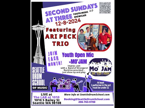 2nd Sundays at 3 feat Ari Peck Trio +- Mo'Jams! 12/08/24