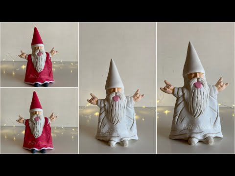 Christmas decor / Christmas gnome with clay / Wall putty craft @PritiSharma