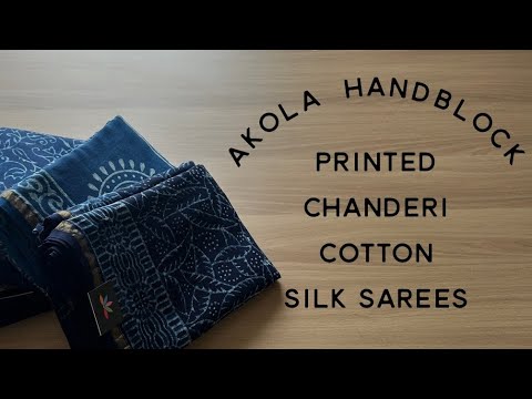 Detailed Daylight Video - Akola Handblock Printed Chanderi Cotton Silk Sarees | Shop on www.fabk.in