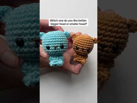 Which no-sew bear do you like more: with the bigger head or smaller head? 🧸 #amigurumilovers