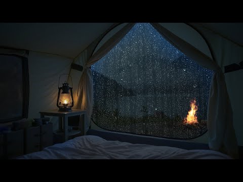 Natural rain melody by the lake - sound for sleeping next to the tent, relaxation and meditation