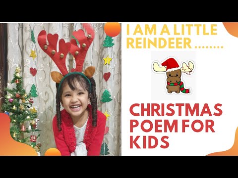 Christmas Poem / I am a little reindeer/ English Poem for kids