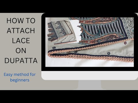 how to attach underground lace on dupatta || dupatty pr gum lace lagane ka ASAN tareeqa