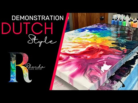 ⭐️SOLD🌈 Dutch Pour ~ Rainbow on Black & White Background #fluidart #dutchpour #pouringpaint