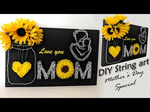 DIY String art Mother's Day special l l Reuse idea with Old Cutting board l l Best out of waste