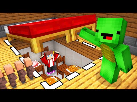 JJ Built a Secret Cafe Under Mikey Bed in Minecraft (Maizen)