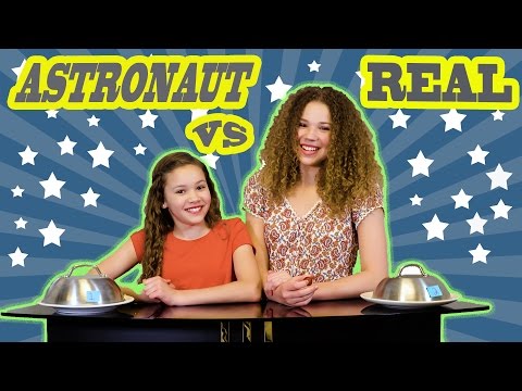 Astronaut vs Real Food Challenge! (Haschak Sisters)