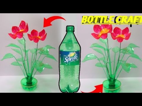 plastic bottle craft idea/ plastic flower/ bottle reuse ideas