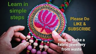 How to make a fabric jewellery @artandcraftbypadmag6832#diyprojects #fabricjewelry #diynecklace