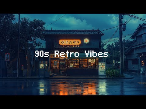 Nostalgic Lofi Hip Hop Beats 🌧️1980s & 90s Retro Vibes & Japanese Town Ambience 🌆 Lofi Rain Playlist