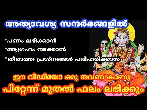 Varahi devi ..അത്യാവശ്യ സന്ദർഭങ്ങളിൽ പെട്ടെന്ന് ഫലം നൽകുന്ന വരാഹി വാക്ക്