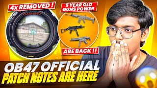 OB47 OFFICIAL PATCH NOTES😨🔥l FREE FIRE NEW UPDATE l FREE FIRE OB47 UPDATE CHANGES | FF OB47 UPDATE