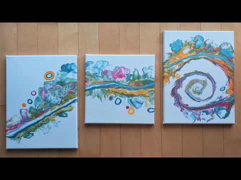 ART for a NURSERY! | Whimsical & Fun TRIPTYCH (Fluid Painting)