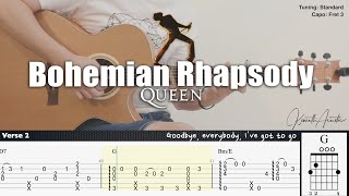 Bohemian Rhapsody - Queen | Fingerstyle Guitar | TAB + Chords + Lyrics