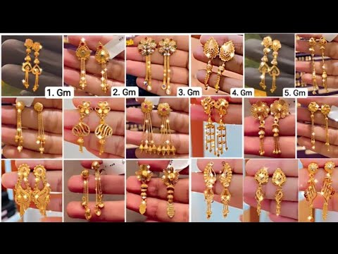 😍Light Weight gold earrings Design/long Gold Earrings Design with price/latest Gold earrings😍