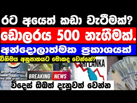 Srilanka Foreign Exchange News Today|Foriegn Exchange From srilankan Today|Dollar prices To Be up.