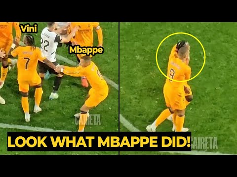 Mbappé trying to calm down Vinicius before his RED CARD against Valencia, but look what happen...