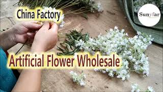 Wholesale wedding flower bouquet, baby’s breath flower arrangement, artificial flower China factory