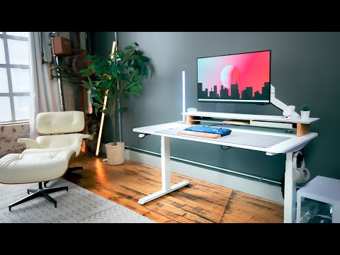 White Minimal Desk Setup for 2022