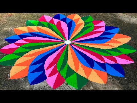 Easy & Simple 3D Colourful Rangoli Designs❤️🤍💜🧡💙💚🩵🤎💛 || Samfamily || Rangoli