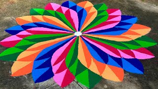 Easy & Simple 3D Colourful Rangoli Designs❤️🤍💜🧡💙💚🩵🤎💛 || Samfamily || Rangoli