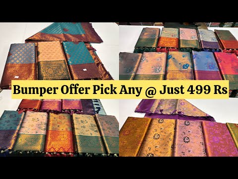 Bumper Offer Just 499 Rs Bangalore Hanumanthnagar Wholesale Saree Shop Single Saree Courier Avl