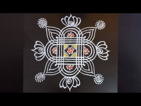 5×5 Padi kolam design #elerangoli #traditionalfridayrangoli #geetalamuggulu  #padikolamwithdots