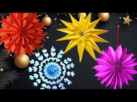 4 Christmas decoration craft ideas, Christmas craft ideas for school, Christmas crafts with paper,