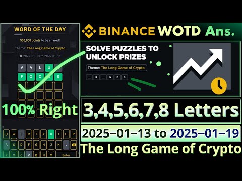 The Long Game of Crypto WOTD | Binance New WODL Answers Today | All Letters Word of the day