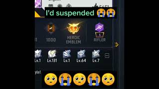 Main I'd suspended 😩😖🥺😭😭 #ffsadwhatsappstatus #ffidsuspendedsolution #ffidban #ffshorts #viralvideo