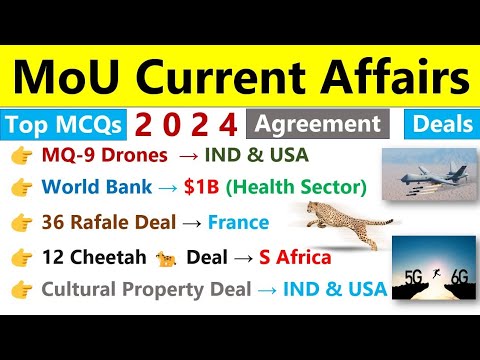 MoU 2024 Current Affairs | Important MoU, Agreement & Deals | MoUs Current Affairs 2024 |